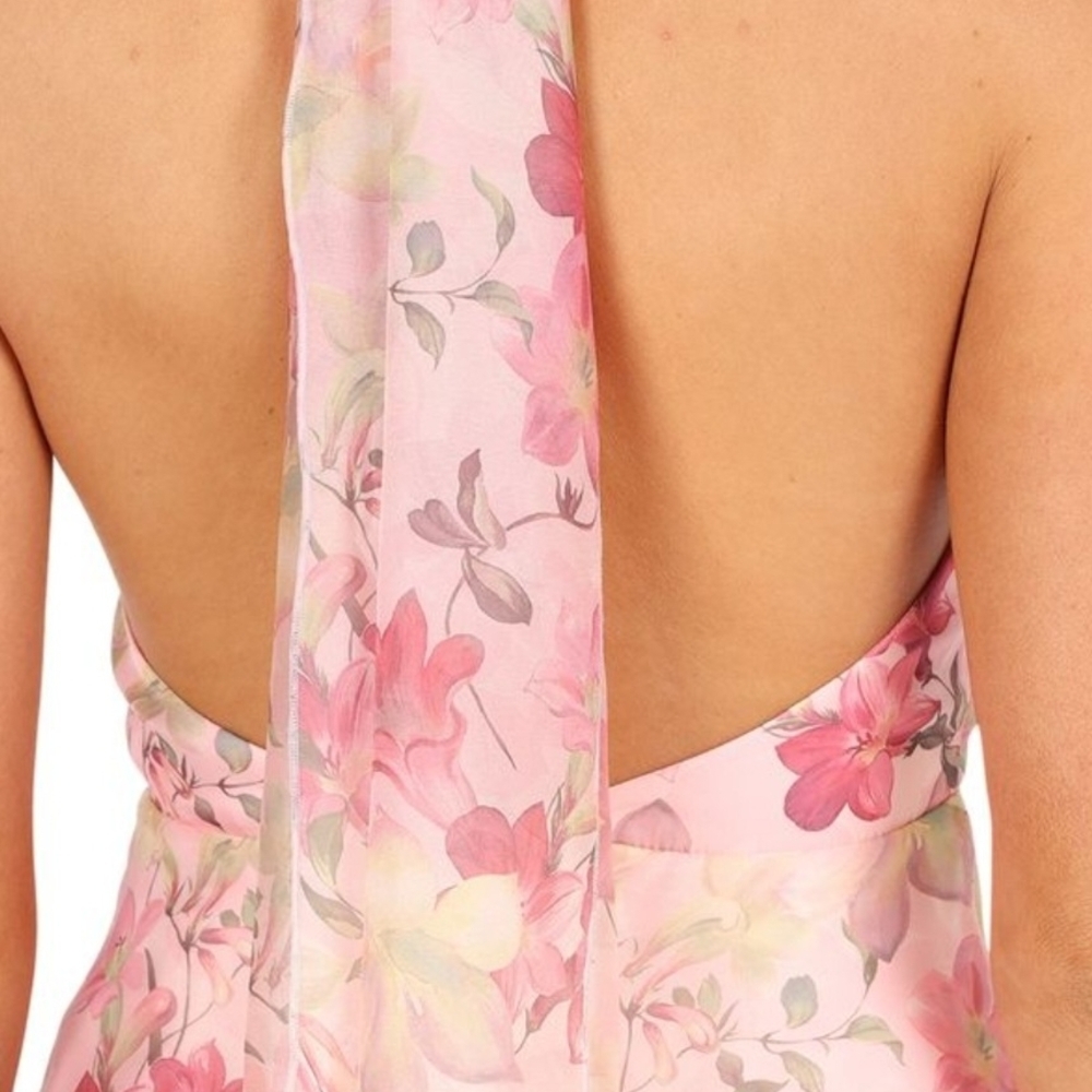 PETAL & PUP Pink Floral Backless Dress